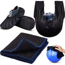 Zhanmai 4 Pcs Bowling Accessories Kit Bowling Shoe Covers Non Slip Bowling Ball Seesaw Bowling Ball Cleaning Pad Microfiber Bowling Ball Shammy Leather Towel (Medium)