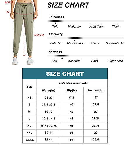 Libin Women's Cargo Joggers Lightweight Quick Dry Hiking Pants Athletic Workout Lounge Casual Outdoor, Black S