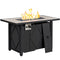 Yaheetech Propane Fire Pit Large Fire Pit Table 50,000 BTU Firepit with Ceramic Tabletop & Steel Base, Glass Fire Stones & Water-Resistant Cover for Outside, 43in