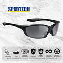 Flux Sportech Unisex Polarized No Slip Outdoor Sports Sunglasses with 100% UV Protection - Mat.BLK/Grey