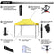 ABCCANOPY Heavy Duty Easy Pop up Canopy Tent with Sidewalls 10x15, Yellow