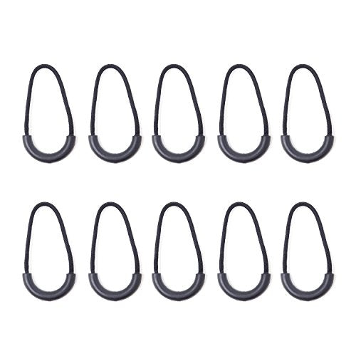 Honbay 10PCS Heavy Duty U Shape Black Nylon Zipper Pulls Zipper Tags Zipper Extension Replacement