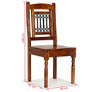 vidaXL 4X Solid Acacia Wood Dining Chair with Sheesham Finish Classic Kitchen Dining Room Seating Guest Chair Side Seat Home Furniture