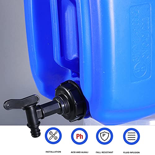 Water Butt Tap Replacement Taps with Nut,Plastic Tap for Water Butt Hose Connector,IBC Tank Fitting Adapter,Click Fit Water Hose Pipe Rain Barrel Tap,Storage Tank Threaded Connection Taps for Garden