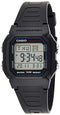Casio W800H-1 Unisex Black Digital Watch with Black Band