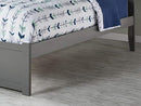 AFI Concord Twin Extra Long Platform Bed with Footboard and Twin Extra Long Trundle in Grey