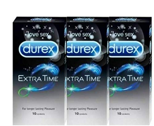 Durex Extra Time Extended Pleasure Condoms - 10 Pack x 3 Retail Pack