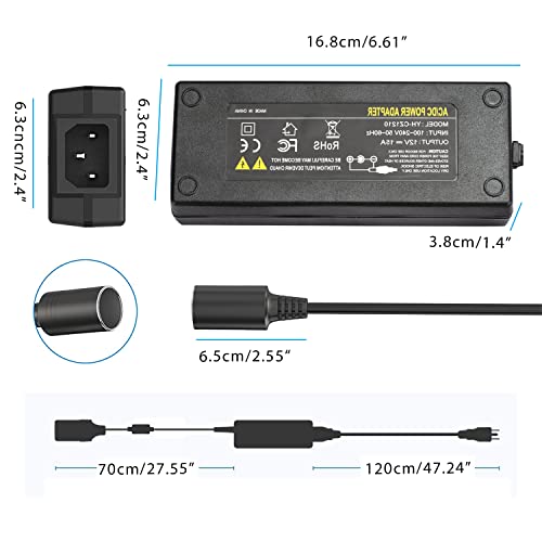 AC to DC Converter AC-100V/240V to DC-12V 10A 120W Car Cigarette Lighter Socket Power Adapter,Used for Automobile Equipment Such as Automobile Vacuum Cleaners, Car Refrigerator and Other Car Devices