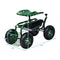 Goplus Garden Cart Gardening Workseat w/Wheels, Patio Wagon Scooter for Planting, Work Seat with Tool Tray and Basket (Knob Handle)