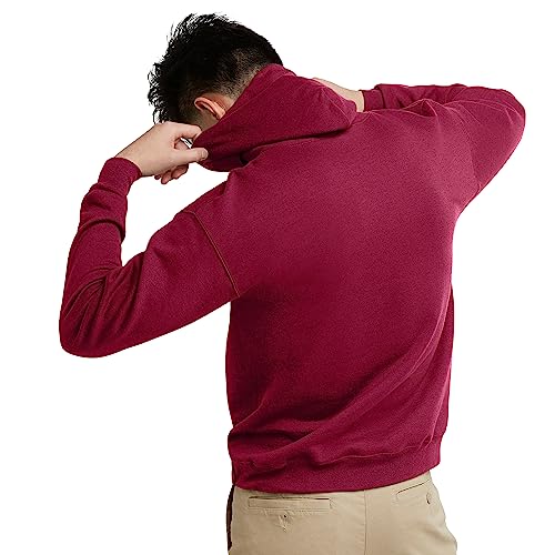 Hanes Mens EcoSmart Hoodie, Midweight Fleece Sweatshirt, Pullover Hooded Sweatshirt for Men, Cardinal, XX-Large