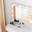 Panana Vanity Desk with Mirror and Lights, Vanity Set Makeup Vanity Table with Adjustable Lights One Drawer Storage Makeup Table with Stool Vanity Desk for Bedroom (White)