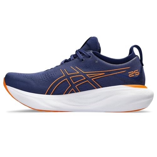 ASICS Men's Gel-Nimbus 25 Training Shoe, Deep Ocean/Bright Orange, US 8
