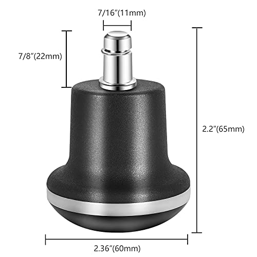 uvce Bell Glides Replacement Office or Chair Stool Swivel Caster Wheels to Fixed Stationary Castors, Short Profile 5pcs (High Bell Glides B)