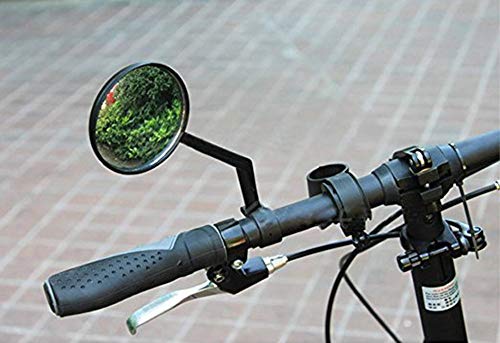 Somotoos 2 Pcs Rearview Bike Mirrors, Convex Lens That Support 360ｰ Rotation, Can be Used on Both Sides Handlebars of Kid's Bike, Mountain Bike, Road Bike and Fixed Gear Bicycle (Black)