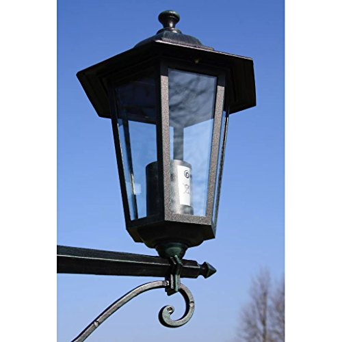 vidaXL Garden Light Post Outdoor Patio Backyard Pathway Walkway Lantern Lamp Decorative Lighting 3-arms 215 cm Dark Green/Black Aluminium