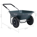 vidaXL Heavy-Duty Wheelbarrow - 100 kg Capacity, Green and Grey, Metal and Plastic, Ideal for Garden Tasks and Home Improvement