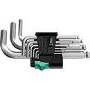 Wera 950/9 Metric Chrome-Plated Hex-Plus L-Key 9-Pieces Set