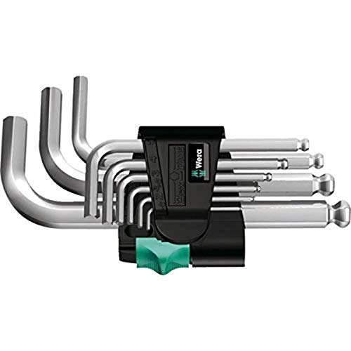 Wera 950/9 Metric Chrome-Plated Hex-Plus L-Key 9-Pieces Set