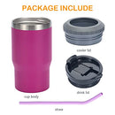 4 in 1 Beer Cooler, Stainless Steel Bottle and Can Insulator for 12oz Standard Cans, Slim Cans and Beer Bottles, or as a 14oz Coffee Mug with lid (Rose red)