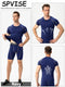 Men's Compression Shirts Short Sleeve Workout Gym T-Shirt Running Tops Cool Dry Sports Base Layer Athletic Undershirts, 3pcs# Black+navy+blue, X-Large