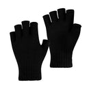 4 Pairs Black Unisex Warm Half Finger Gloves,PIOGHAX Winter Half Finger Knit Gloves Stretchy Knit Fingerless Gloves Suitable for Running, Typing, Cycling