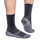 YUEDGE Men's Socks Moisture Wicking Cotton Cushioned Crew Socks Gym Golf Training Black Athletic Socks Comfort Work Socks For Men Size 9-11, 5 Pairs/Pack