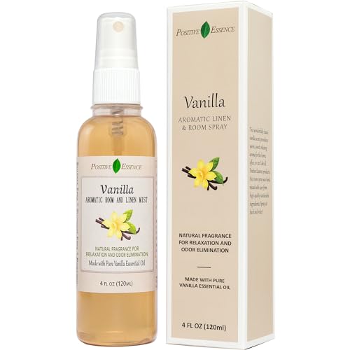 Vanilla Linen and Room Spray, Natural Home Fragrance Made with Pure Vanilla Essential Oil, Perfect Bathroom Air Freshener or Linen Spray