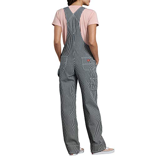 Dickies Women's Denim Bib Overall, Rinsed Hickory Stripe, Medium
