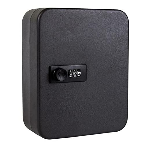 AcbbMNS 36 Key Cabinet Storage with Combination Lock, Wall Mounted Security Key Safe Box, Black Secured Key Lock Box for Home Office Schools (36 Key- Black)