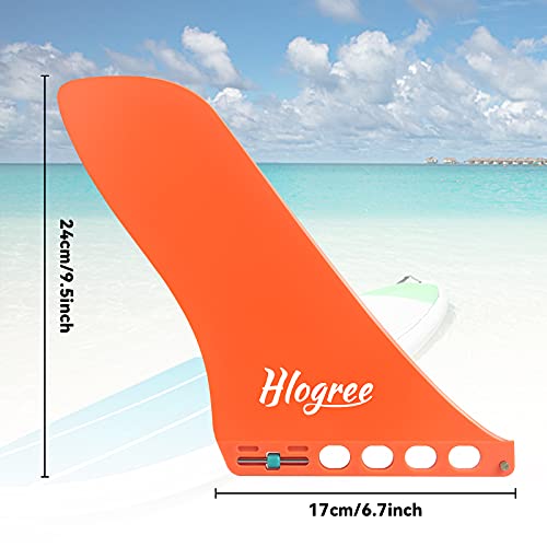 HLOGREE 9 inch SUP Fin, 9" Surf & SUP Single Center Water Fin Quick Release DetachableStand up Paddleboard Fin - Free No Tool Fin Screw Replacement for Longboard Surfboard Stand-Up Paddleboards