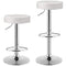 COSTWAY Bar Stool, Modern Swivel Backless Round Barstool, PU Leather Armless bar Chair with Height Adjustable, Chrome Footrest, Sturdy Metal Frame for Kitchen Dining Living Bistro Pub (White, 1 pc)