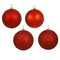 Vickerman 8" Christmas Ornament Ball, Red Sequin Finish, Shatterproof Plastic, Holiday Christmas Tree Decoration, 4 Pack - Ready to Hang