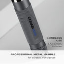 ConairMan Ear, Nose, and Eyebrow Hair Trimmer for Men, Cordless Battery-Powered Trimmer with Professional Metal Handle, Patent 360 Bevel Blade for No Pull, No Snag Trimming Experience
