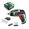 Bosch 3.6V Cordless Electric Screwdriver Gun with 10 Screwdriver Bits, Drill Bit Adapter & Case (IXO 7)