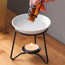 WD&CD Ceramic Tealight Candle Holder Oil Burner, Essential Oil Incense Aroma Diffuser Furnace Home Decoration Romantic Design