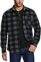 CQR Men's Long Sleeve Heavyweight Fleece Shirts, Plaid Button Up Shirt, Warm Corduroy Lined Collar & Cuffs Shirt HOS211-CHC_Large