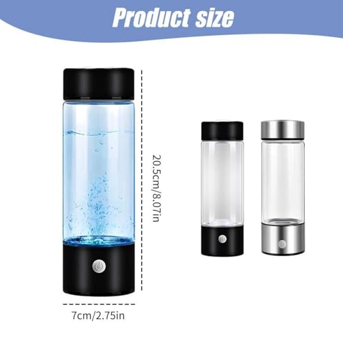 Hydrogen Water Bottle, Portable Hydrogen Water Generator, Hydrogen Water Ionizer Machine, Hydrogenated Water Maker, Rich Hydrogen Water Glass Health Cup for Home and Travel