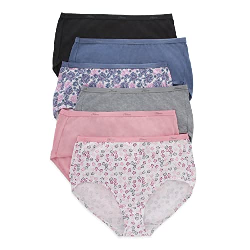 Hanes Womens Panties Pack, Cotton Underwear Multi-Pack (Retired Options) Briefs, Fashion Color Mix, 12 US