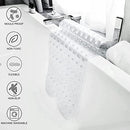 Non-Slip Bath Mats for Bathroom Anti Mould Bathtub Mats with Suction Cups and Drain Holes Non Slip Shower Mat for Adults &Old People 100 x 40cm - Clear (Clear)