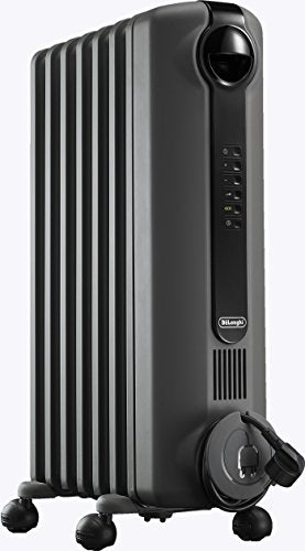De'Longhi TRRS0715E.G, 1500W Radia S Oil Column Heater w/Timer, Black