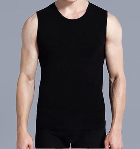 Boys & Mens Underwear Lightweight Tank Top Singlet (Black nd White) (as1, alpha, l, White)