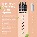 Mask - Toilet Odour Eliminator Spray, Non-Aerosol Odour Neutraliser Spray, Travel Size - Traps Odours Before You Go, Toilet Deodoriser, 100ml, Mix Pack of 3