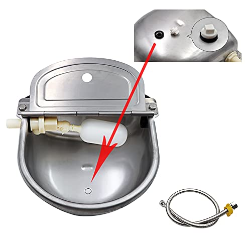 4L Auto Stainless Float Valve Water Trough Bowl Waterer Drinking Horse Sheep Dog 1m Pipe