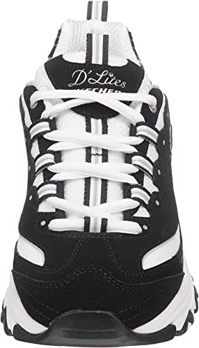 Skechers Sport Women's D'Lites Biggest Fan Fashion Sneaker, Biggest Fan Black/White, 10 M US