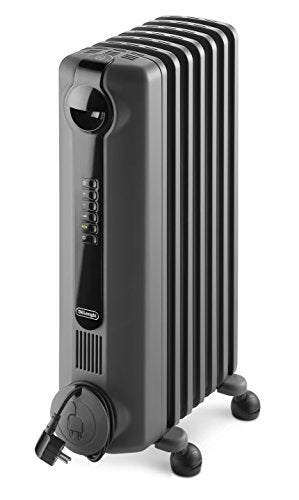 De'Longhi TRRS0715E.G, 1500W Radia S Oil Column Heater w/Timer, Black