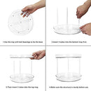FYY 2 Tier Lazy Susan Turntable Cabinet Organizer Spice Storage Rack, Rotating Kitchen Cupboard Organiser, Storage Rack for Kitchen, Fridge and Bathroom, Makeup Holder Cosmetic Storage Rack Clear