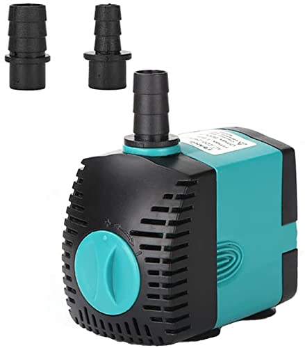 MRMAI Water Pump Submersible Fountain (600L/H, 10W) with 2 Nozzles 3.93ft High Lift submersible Pump Multifunctional for Aquarium Fish Tank Pond Hydroponics Pool Garden (10W)