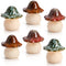 Peohud 6 Pack Ceramic Mushroom for Garden, Lawn Ornament Mushroom Statue Decor for Fairy Garden, Yard, Indoor, Outdoor, Pottery Ornament 4 Inches in Height