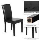 Yaheetech Dining Chair PU Leather Living Room Chairs Upholstered Parsons Diner Modern Kitchen Armless Side Chair with Solid Wood Legs Set of 4, Black