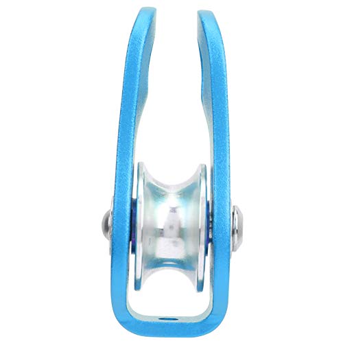 Climbing Pulley, 20KN Aluminum Micro Pulley Fixed Side Pulleys for Aerial Work Outdoor (Blue)